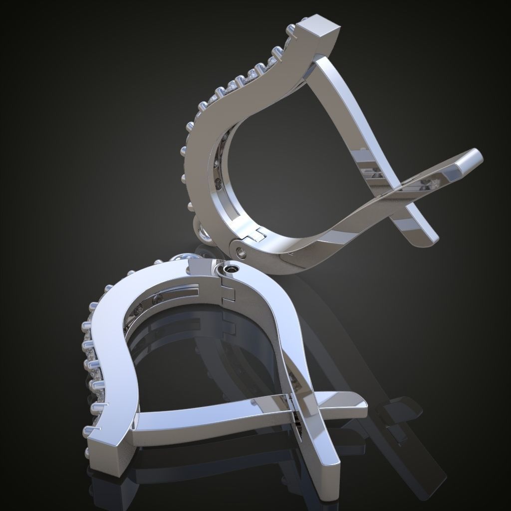 Earring 3D model 3D printable model 0121-6 3D print model_10