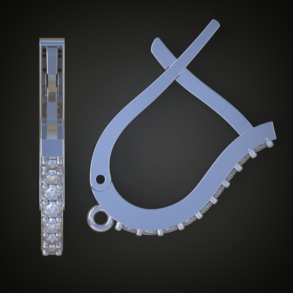 Earring 3D model 3D printable model 0121-6 3D print model_13