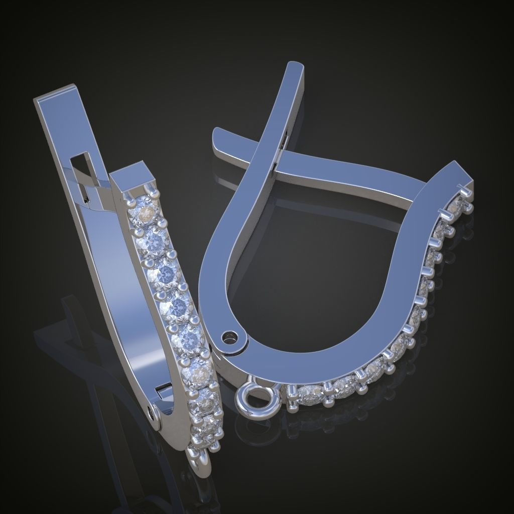 Earring 3D model 3D printable model 0121-6 3D print model_17