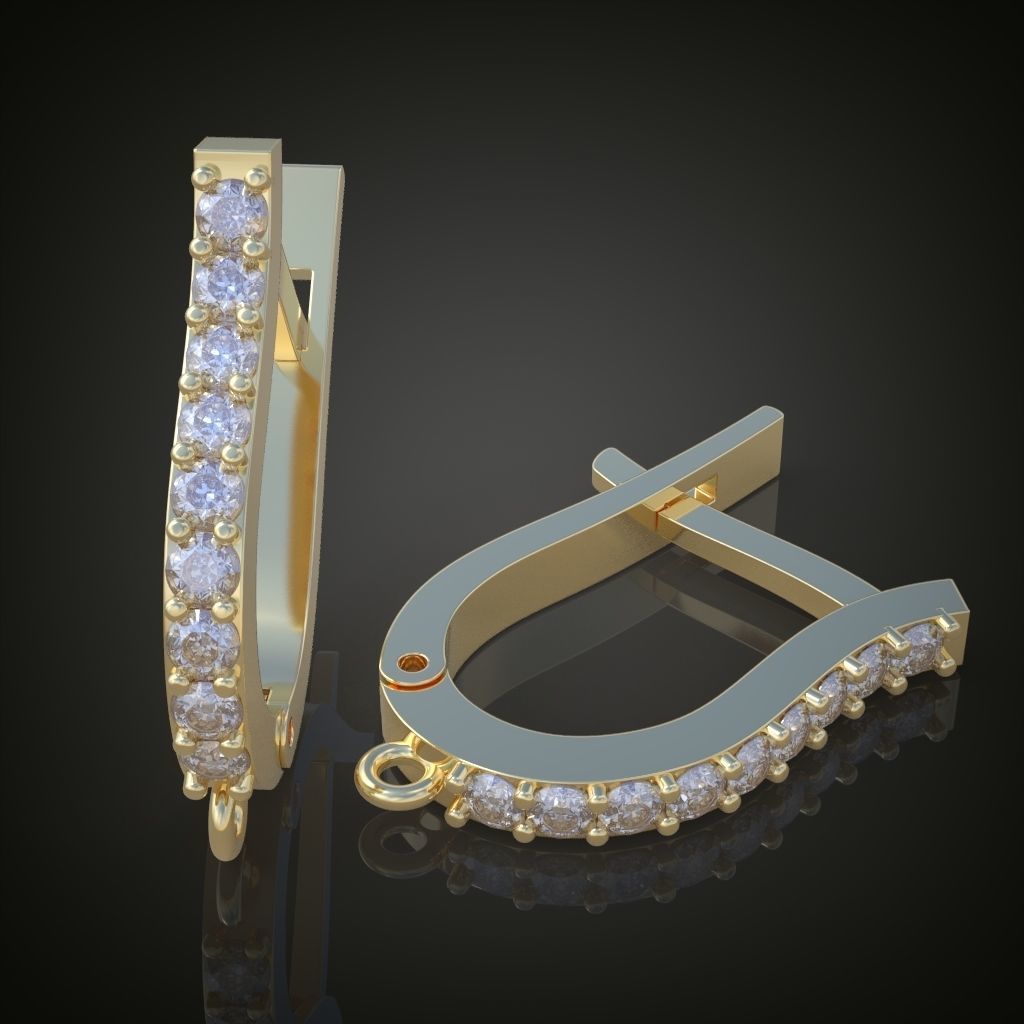 Earring 3D model 3D printable model 0121-6 3D print model_2