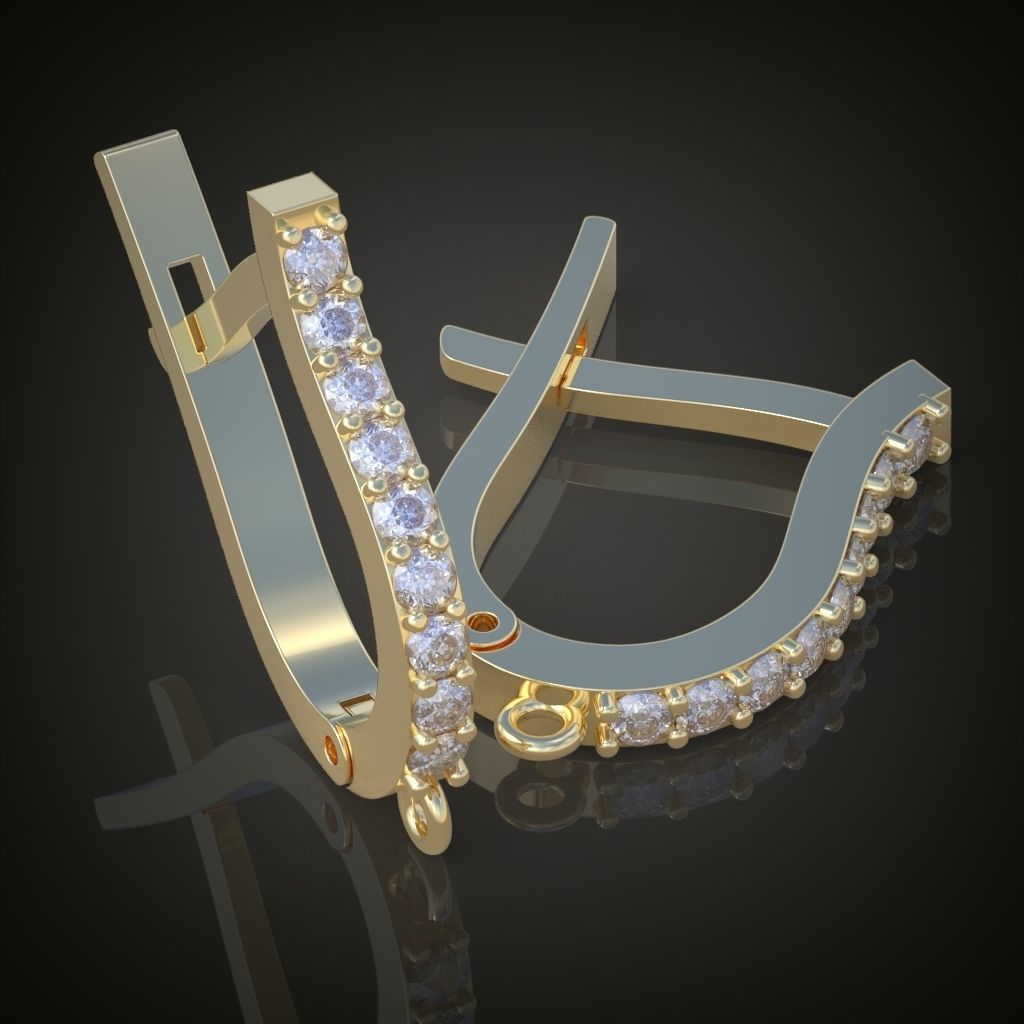 Earring 3D model 3D printable model 0121-6 3D print model_15