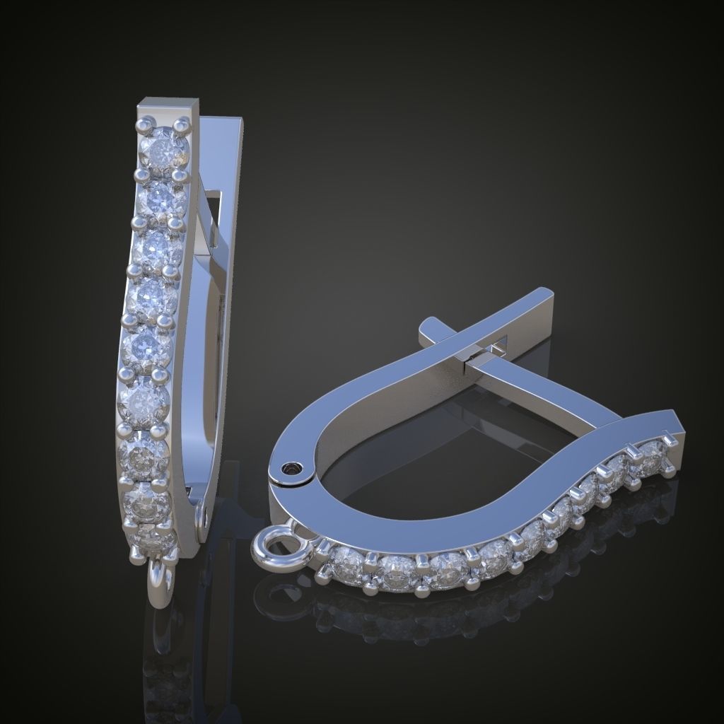 Earring 3D model 3D printable model 0121-6 3D print model_3