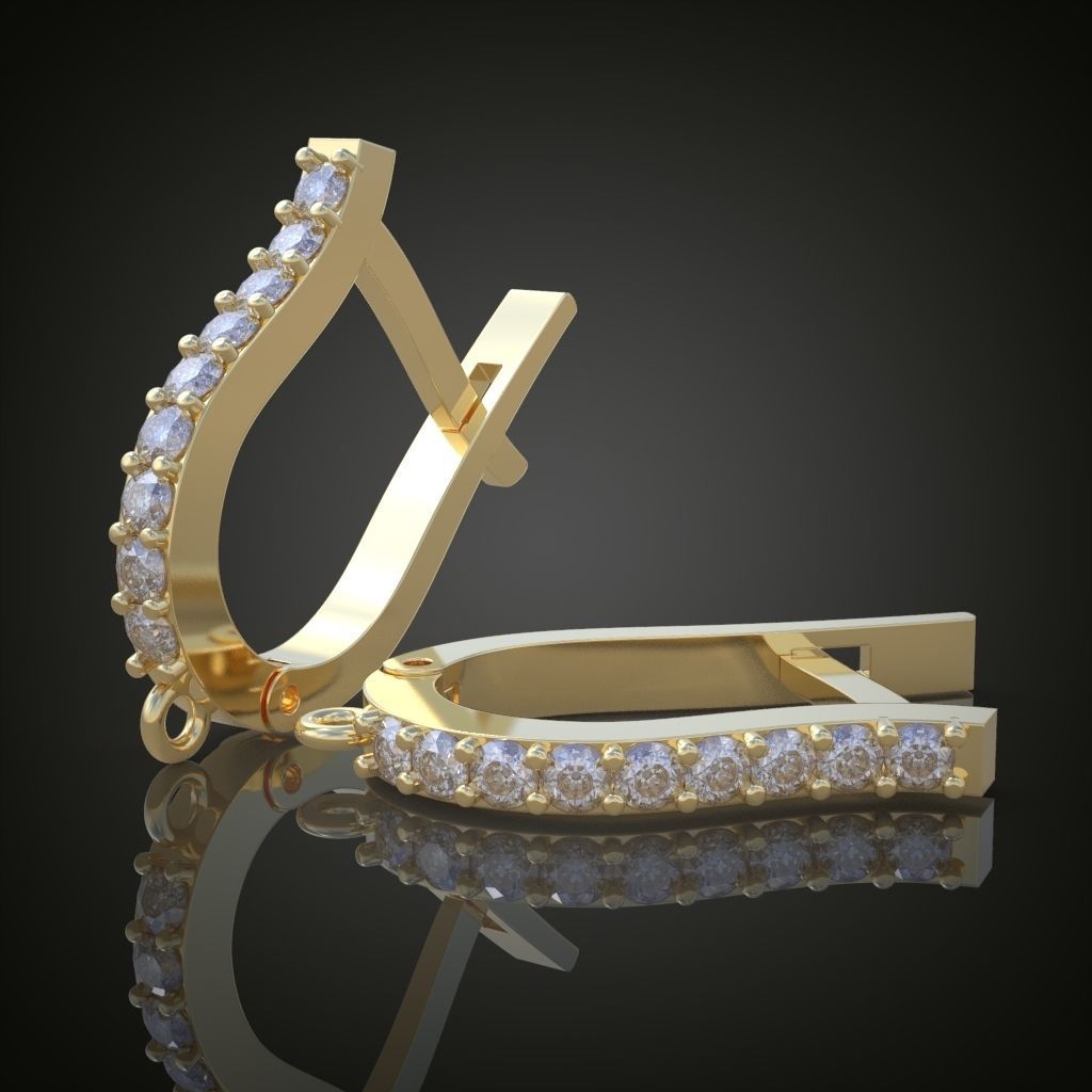 Earring 3D model 3D printable model 0121-6 3D print model_5