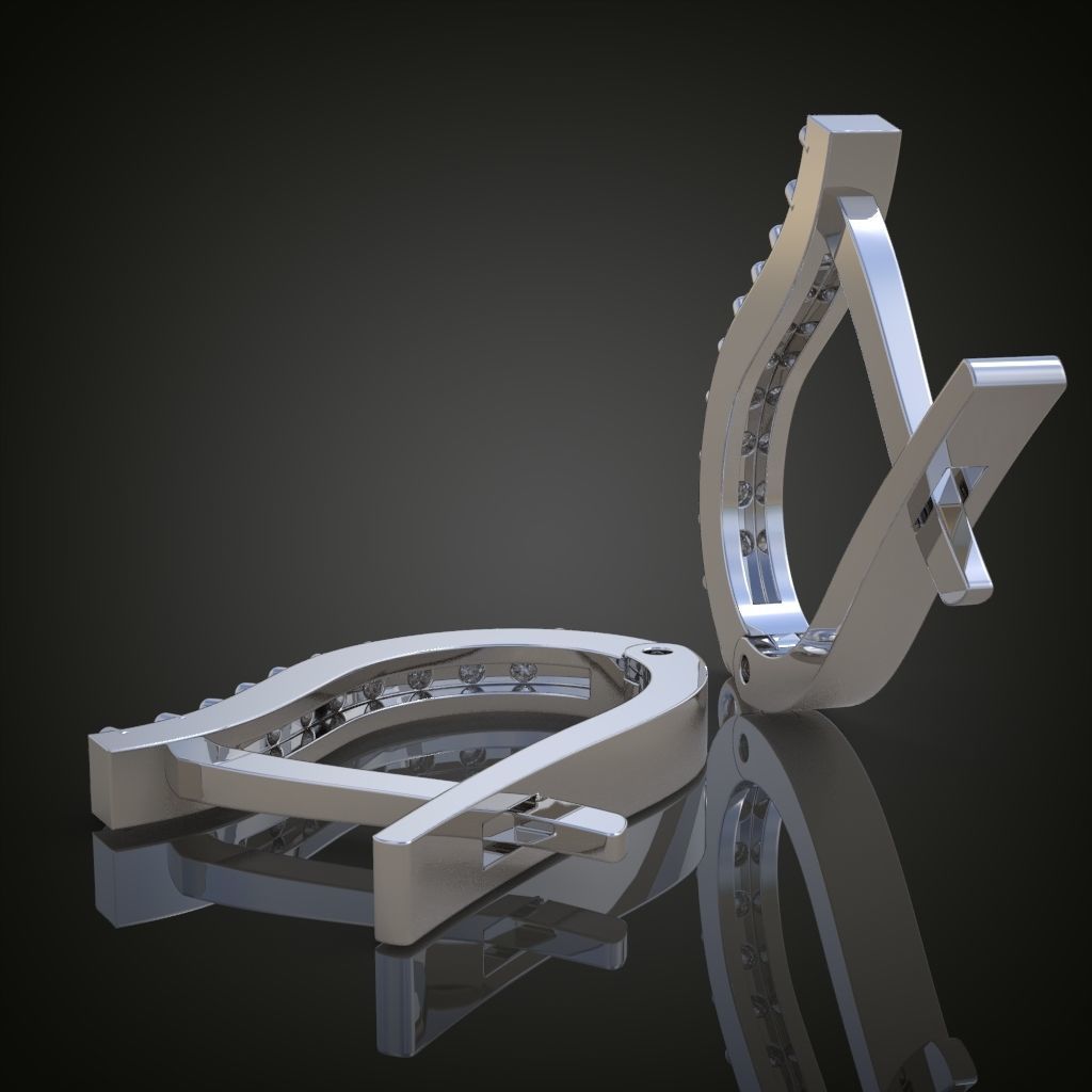 Earring 3D model 3D printable model 0121-6 3D print model_7