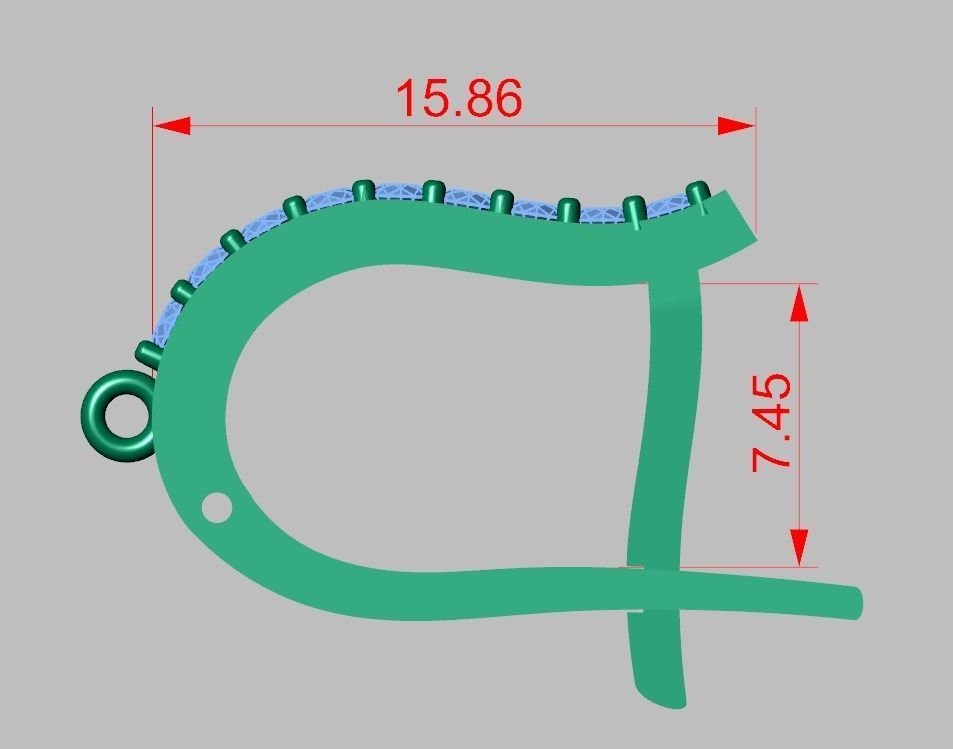 Earring 3D model 3D printable model 0121-6 3D print model_19