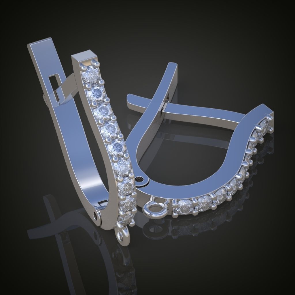 Earring 3D model 3D printable model 0121-6 3D print model_14