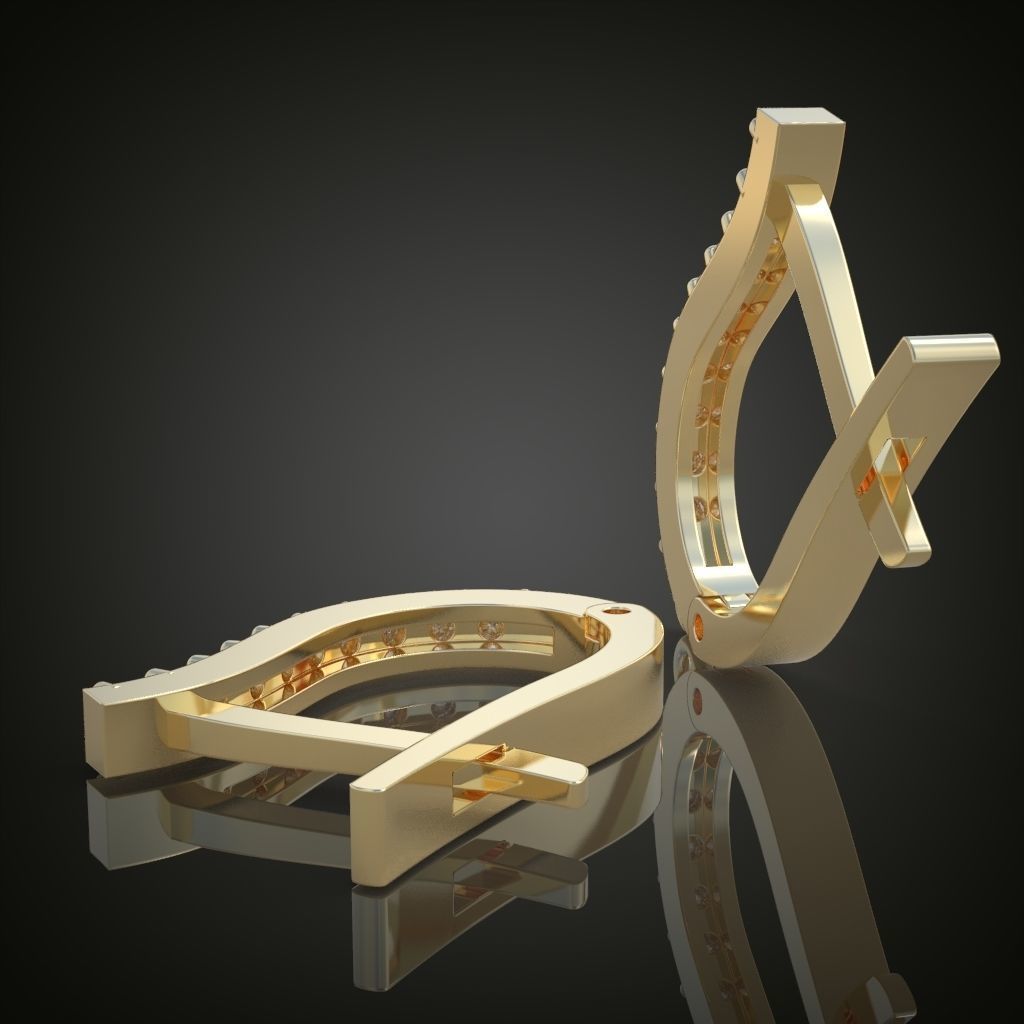 Earring 3D model 3D printable model 0121-6 3D print model_6