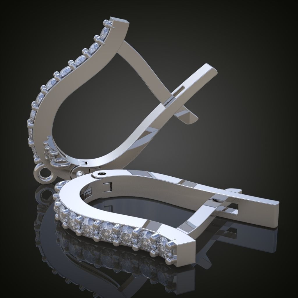 Earring 3D model 3D printable model 0121-6 3D print model_8