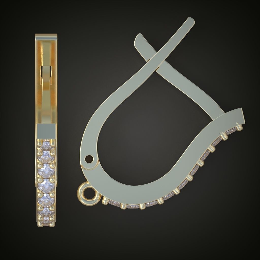 Earring 3D model 3D printable model 0121-6 3D print model_12