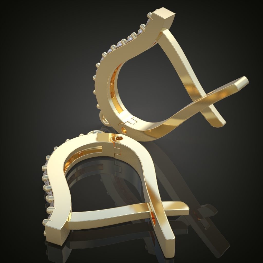 Earring 3D model 3D printable model 0121-6 3D print model_11