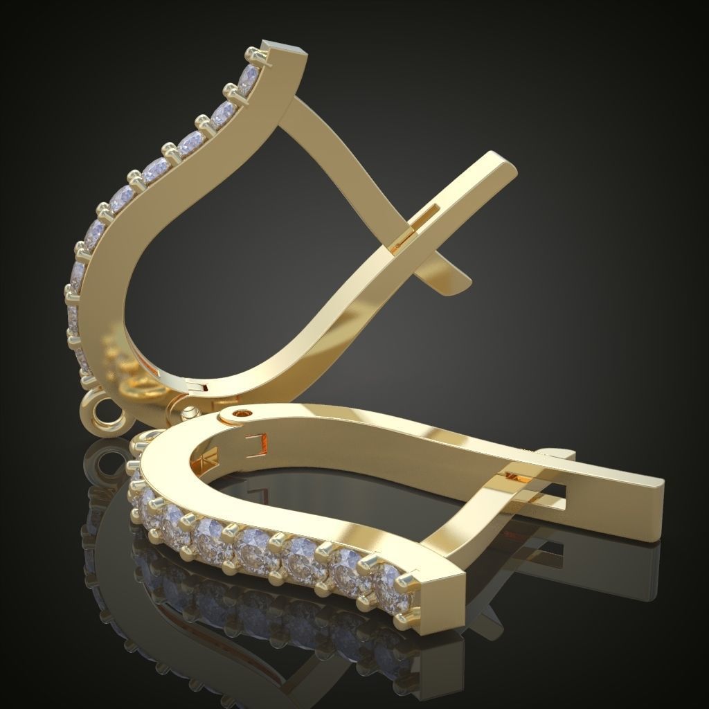 Earring 3D model 3D printable model 0121-6 3D print model_9