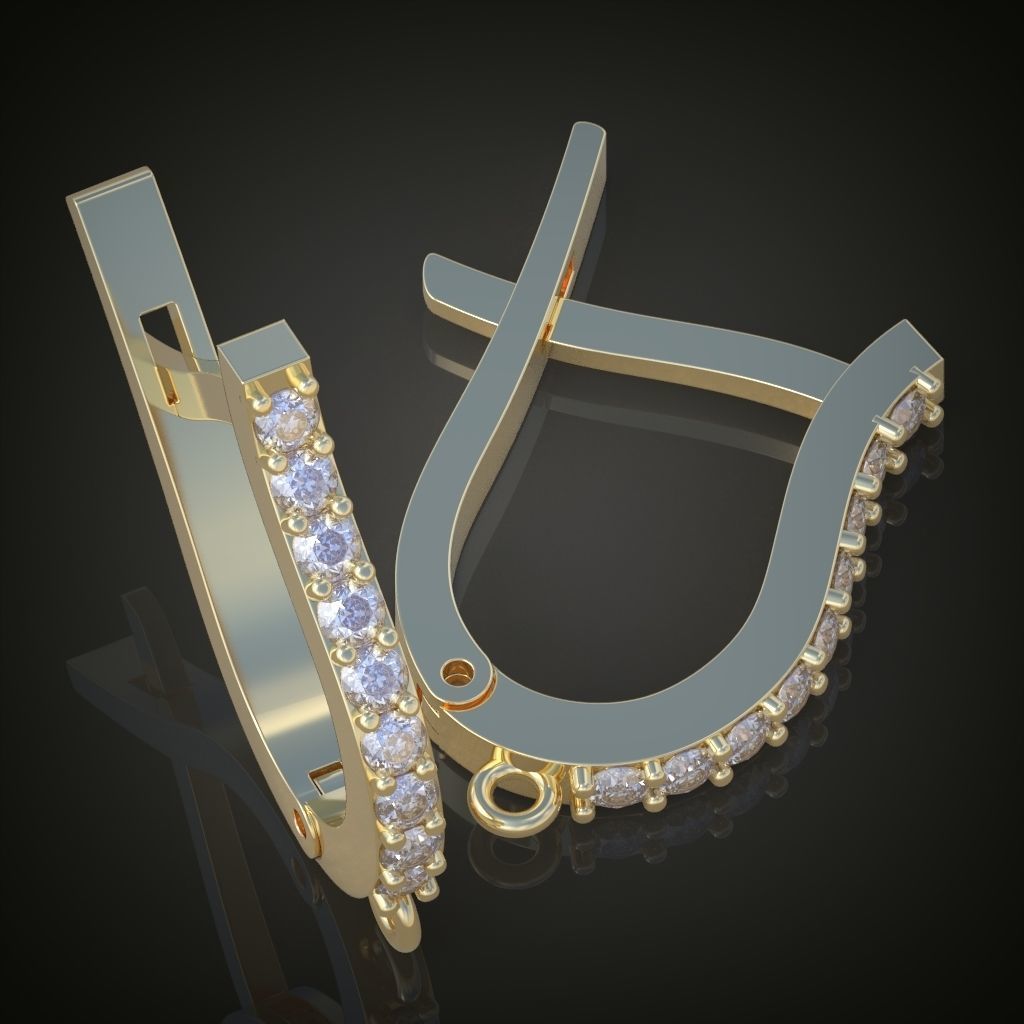 Earring 3D model 3D printable model 0121-6 3D print model_16