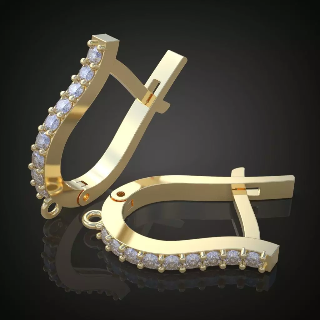 Earring 3D model 3D printable model 0121-6 3D print model_0