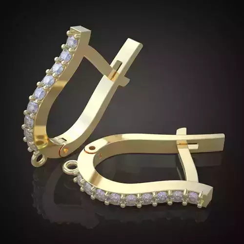 Earring 3D model 3D printable model 0121-6 3D print model