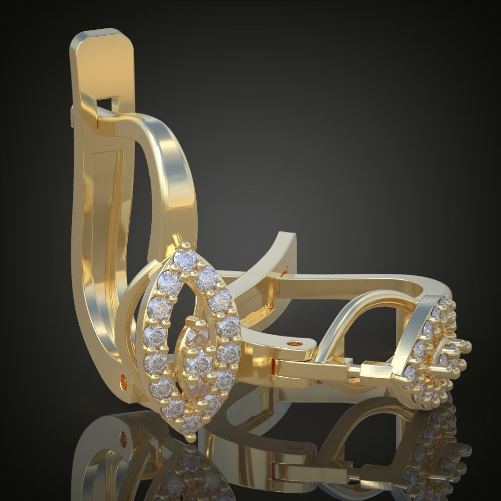 Earring 3D model 3D printable model 0124-6 3D print model_15