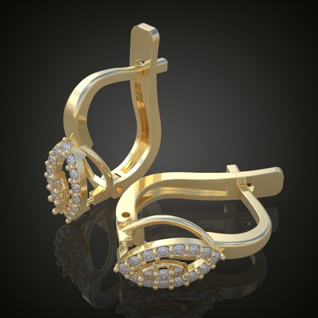 Earring 3D model 3D printable model 0124-6 3D print model_8