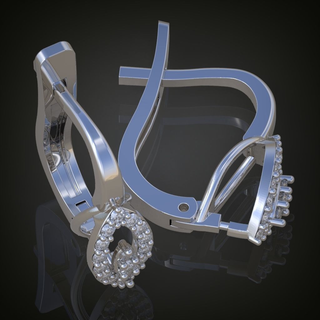 Earring 3D model 3D printable model 0124-6 3D print model_17