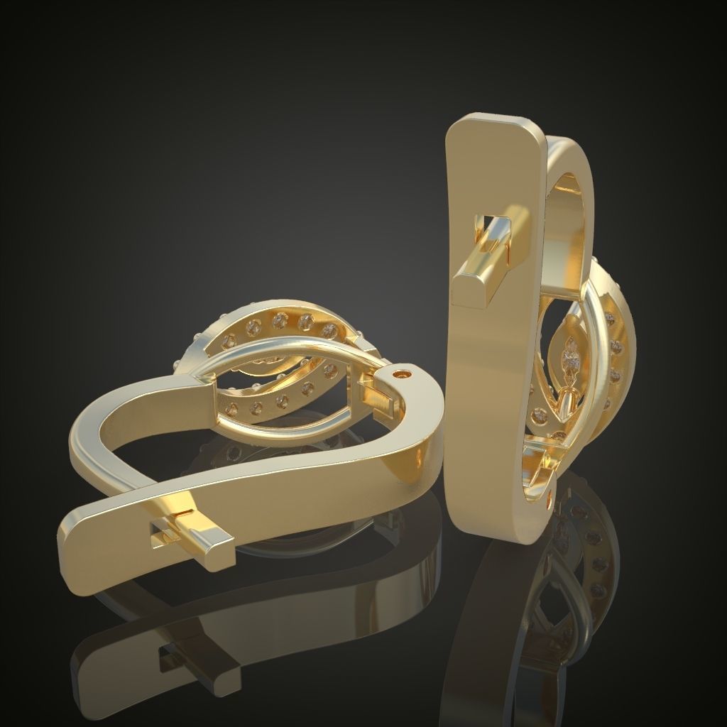 Earring 3D model 3D printable model 0124-6 3D print model_7
