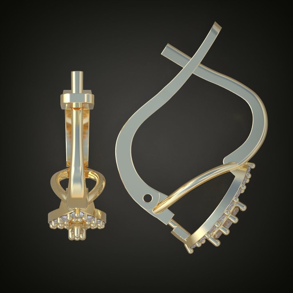 Earring 3D model 3D printable model 0124-6 3D print model_12