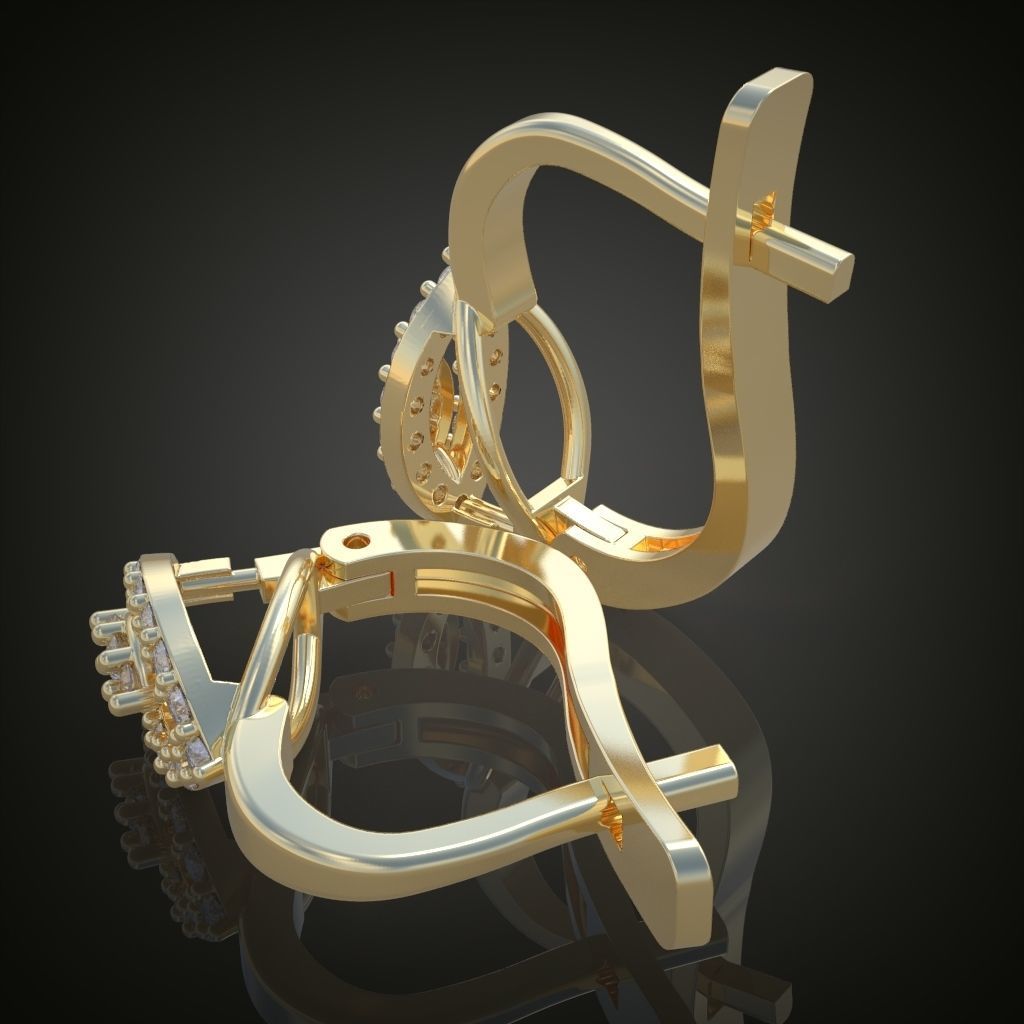 Earring 3D model 3D printable model 0124-6 3D print model_11
