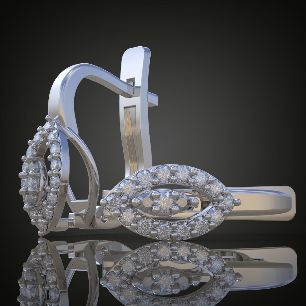 Earring 3D model 3D printable model 0124-6 3D print model_5