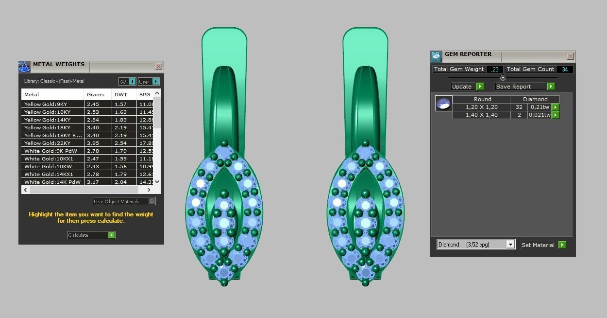 Earring 3D model 3D printable model 0124-6 3D print model_21