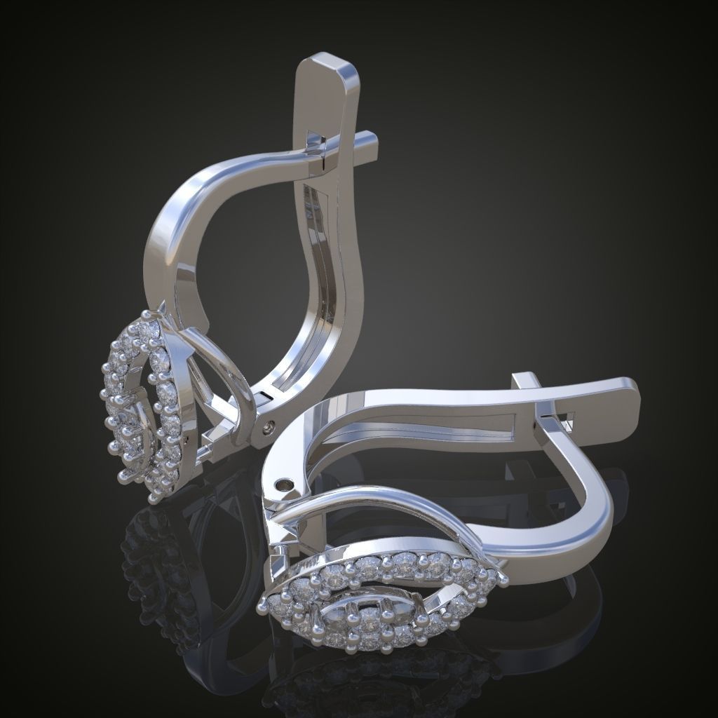 Earring 3D model 3D printable model 0124-6 3D print model_9