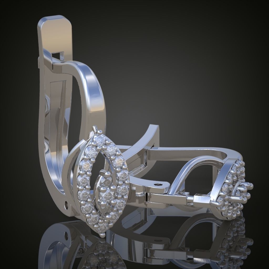 Earring 3D model 3D printable model 0124-6 3D print model_14