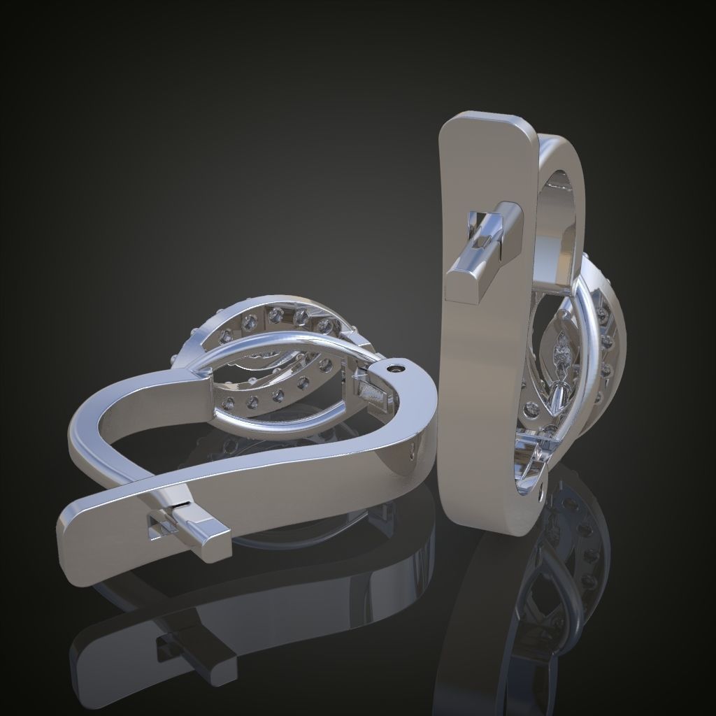Earring 3D model 3D printable model 0124-6 3D print model_6