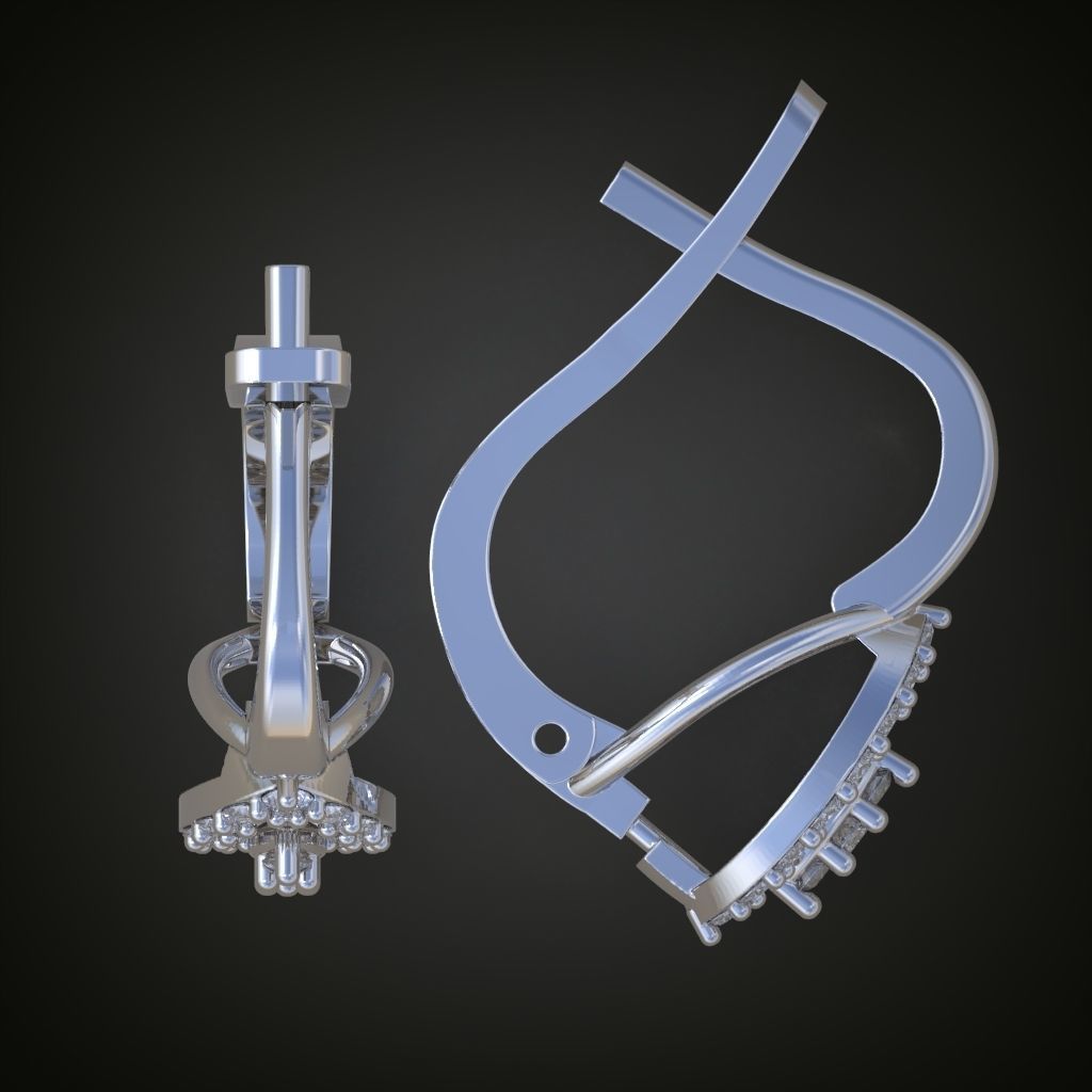 Earring 3D model 3D printable model 0124-6 3D print model_13