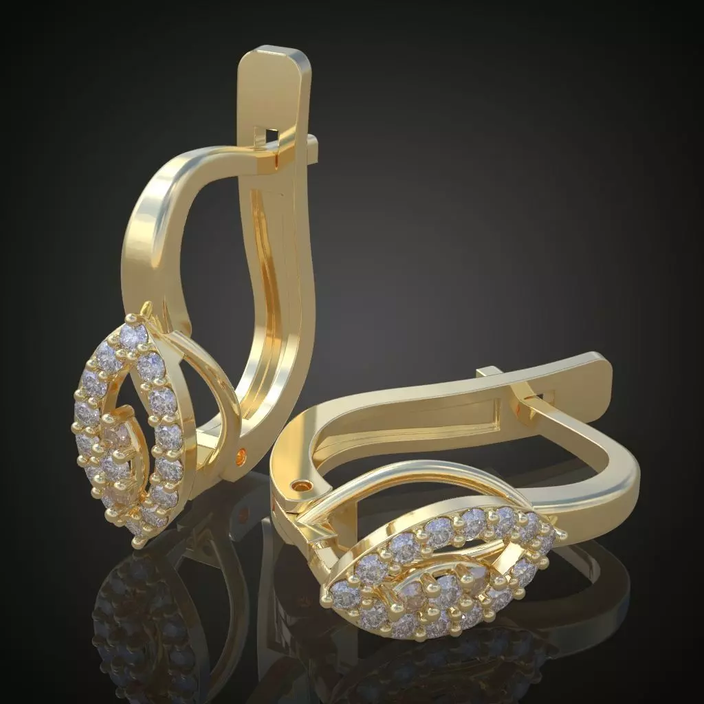 Earring 3D model 3D printable model 0124-6 3D print model_0