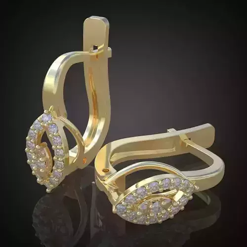 Earring 3D model 3D printable model 0124-6 3D print model
