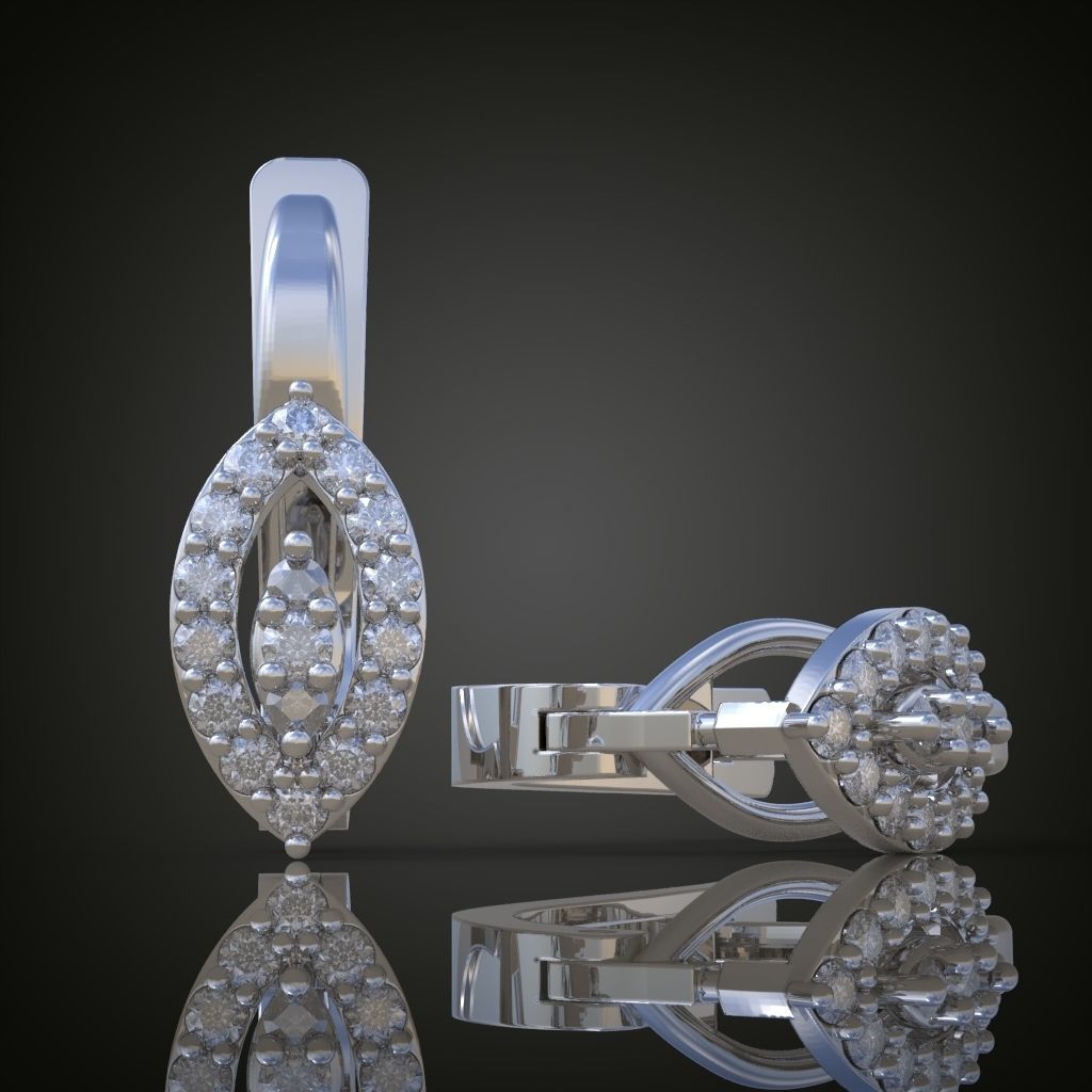 Earring 3D model 3D printable model 0124-6 3D print model_2