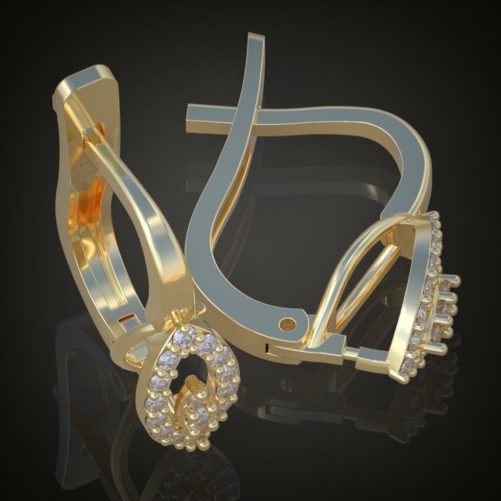 Earring 3D model 3D printable model 0124-6 3D print model_16