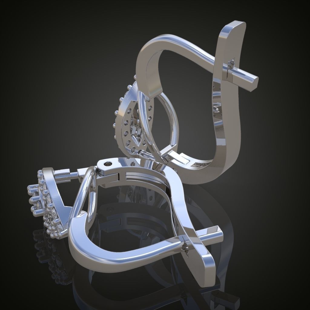 Earring 3D model 3D printable model 0124-6 3D print model_10