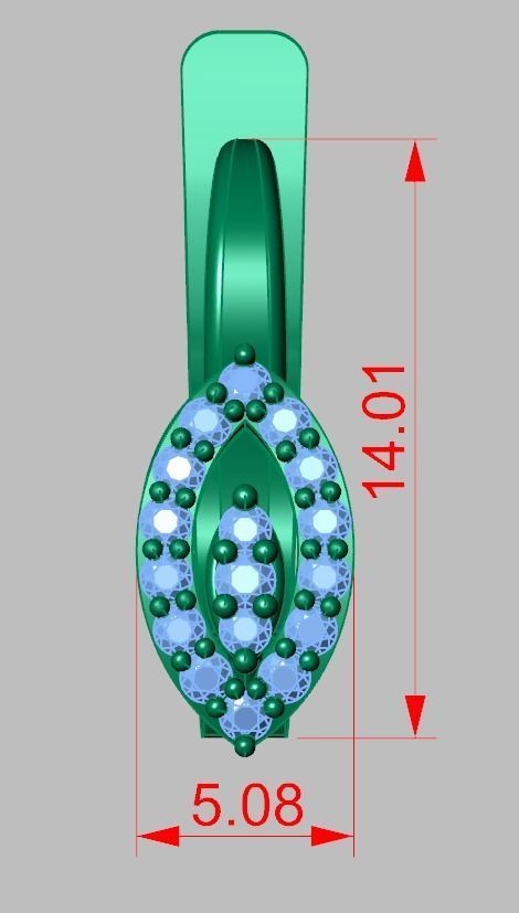 Earring 3D model 3D printable model 0124-6 3D print model_22