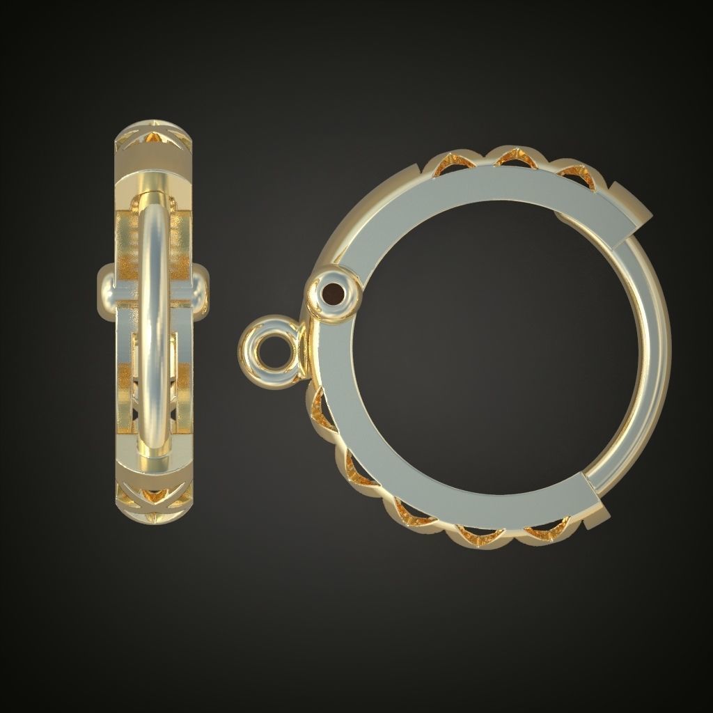 Earring 3D model 3D printable model 0125-10ol 3D print model_11