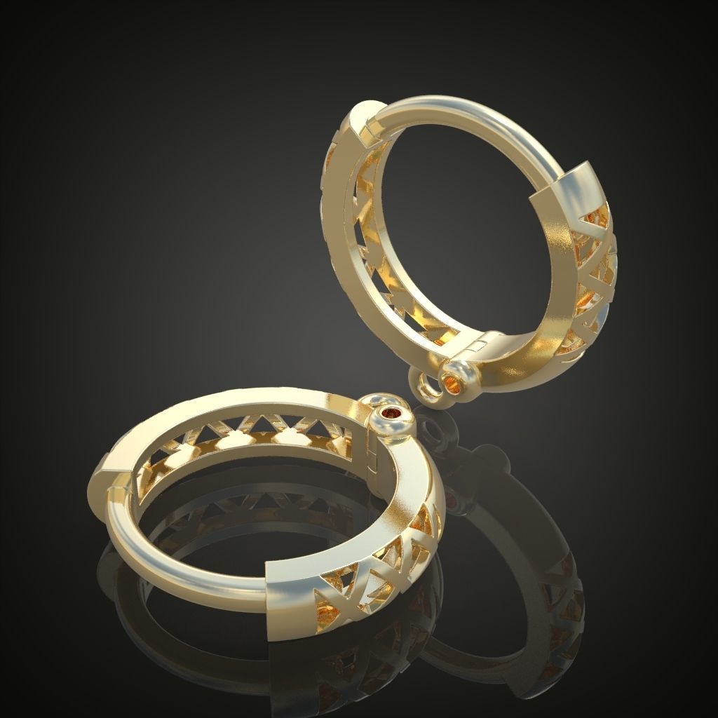 Earring 3D model 3D printable model 0125-10ol 3D print model_8