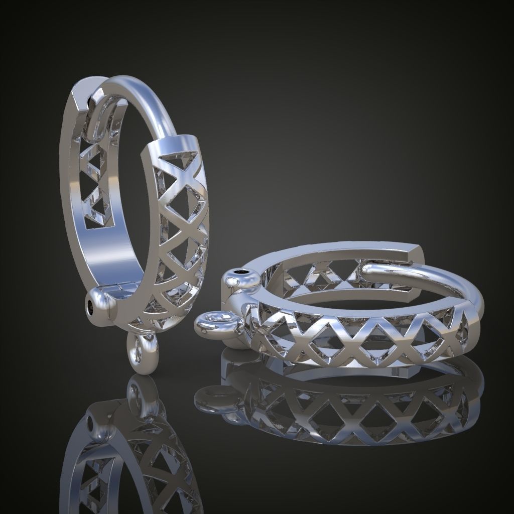 Earring 3D model 3D printable model 0125-10ol 3D print model_13