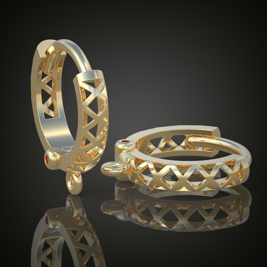 Earring 3D model 3D printable model 0125-10ol 3D print model_12