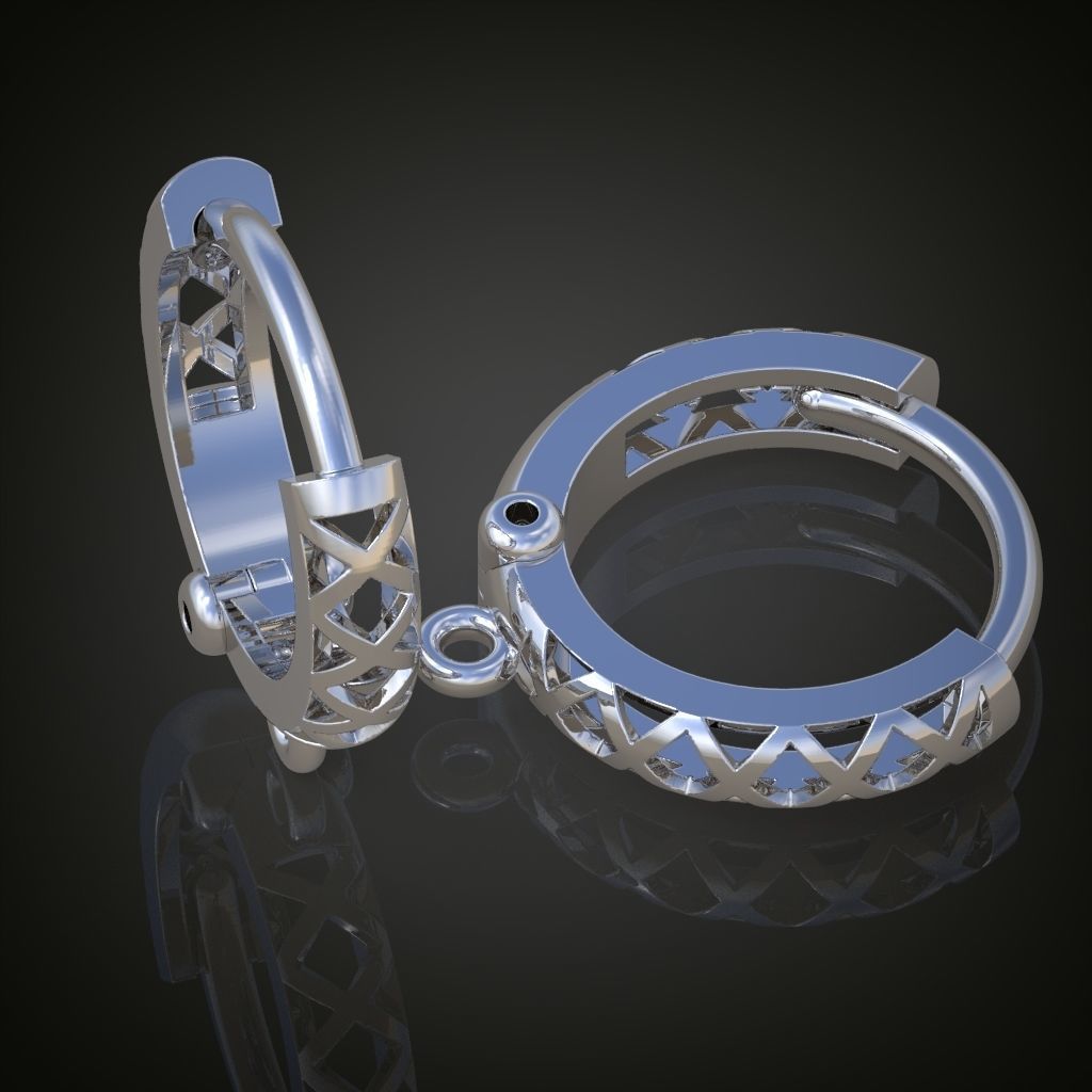 Earring 3D model 3D printable model 0125-10ol 3D print model_14