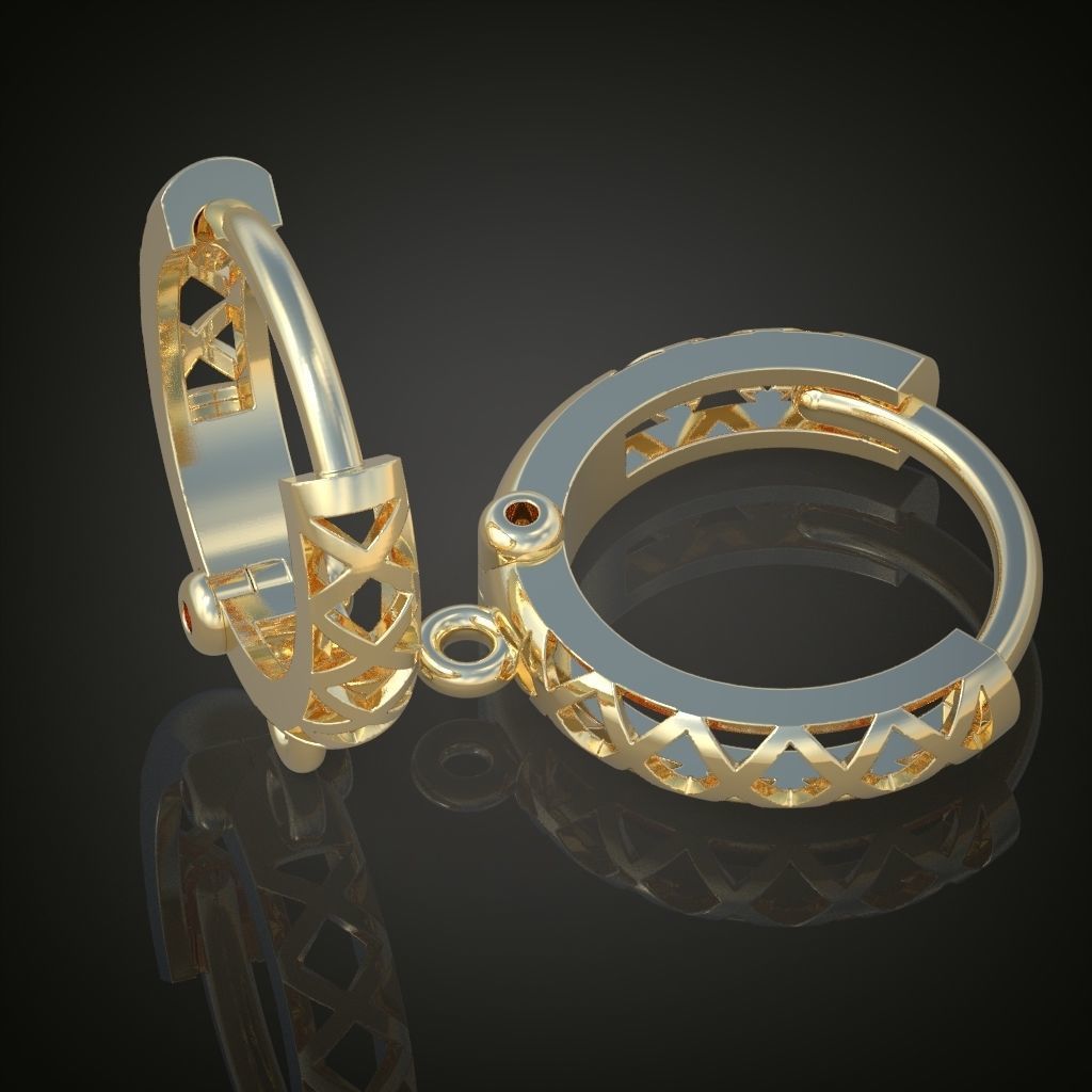 Earring 3D model 3D printable model 0125-10ol 3D print model_15