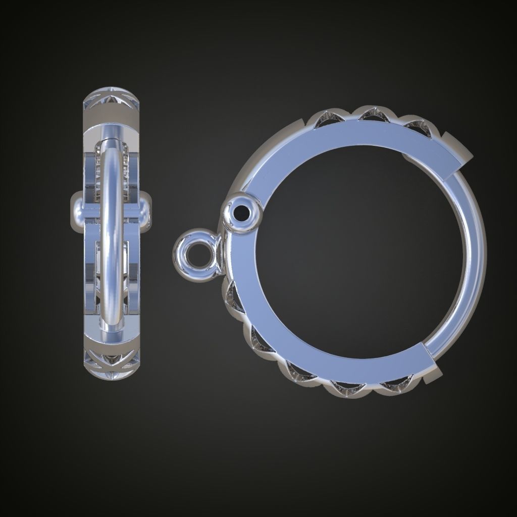 Earring 3D model 3D printable model 0125-10ol 3D print model_10