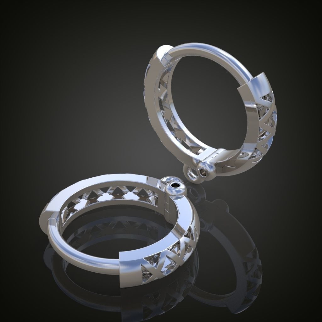 Earring 3D model 3D printable model 0125-10ol 3D print model_9