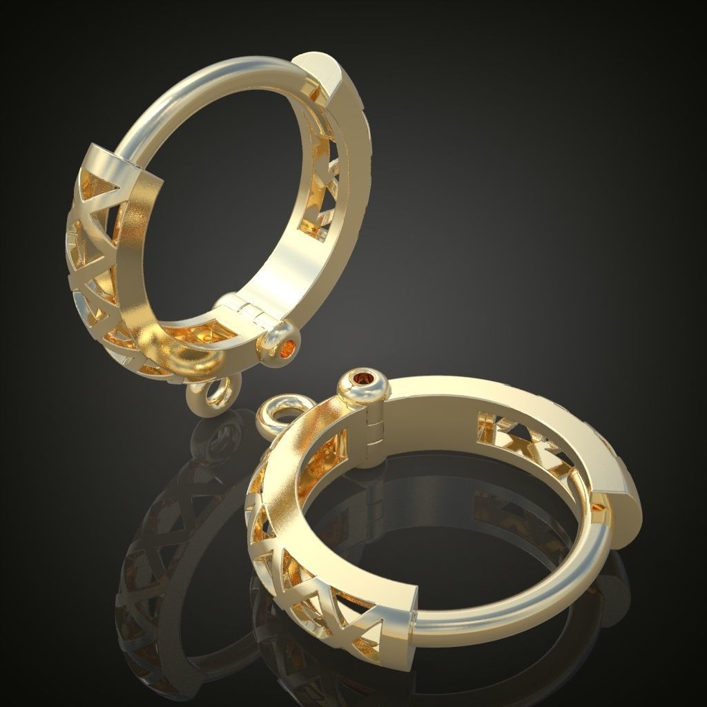 Earring 3D model 3D printable model 0125-10ol 3D print model_7