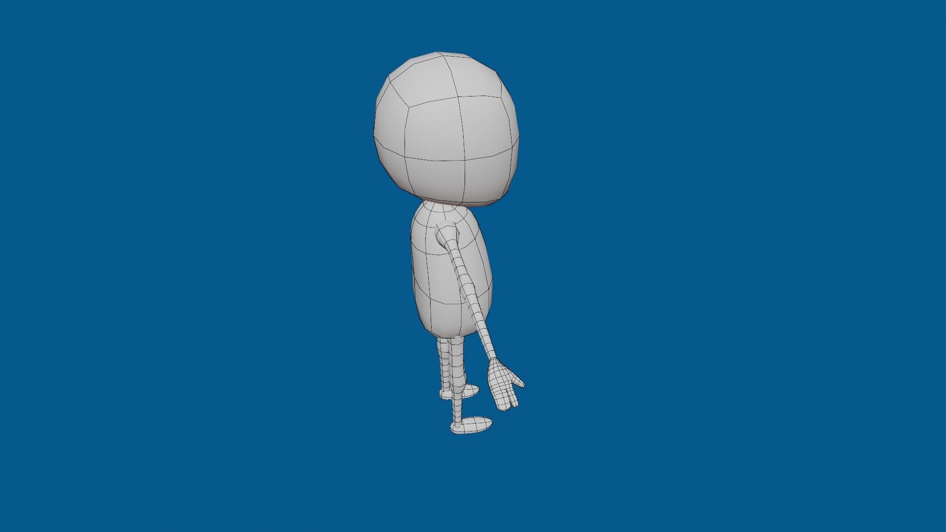 Stickman person Low-poly 3D model_9