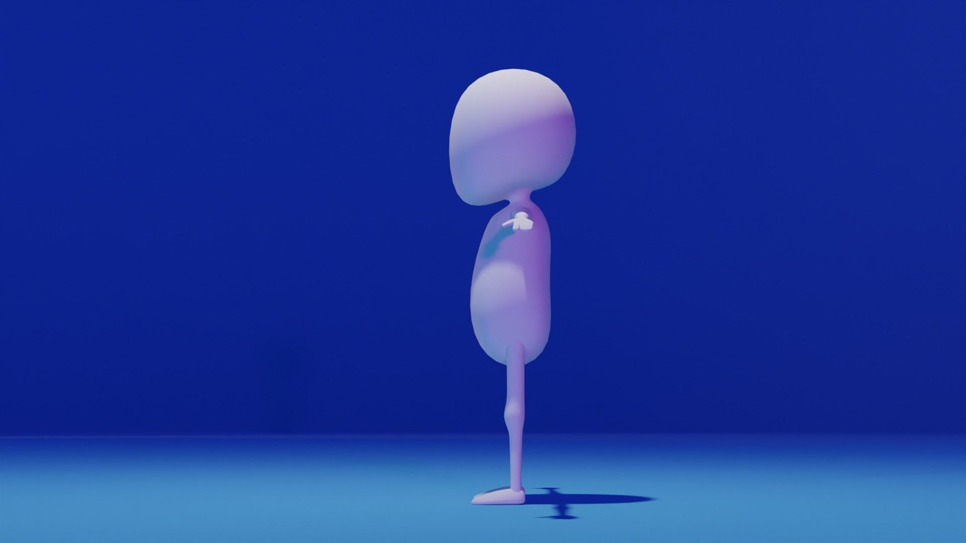 Stickman person Low-poly 3D model_5