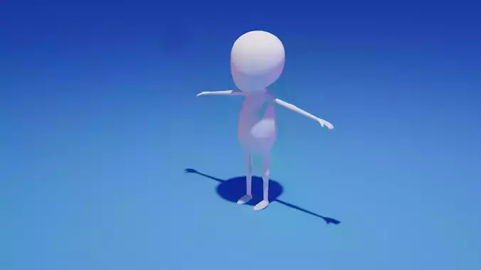 Stickman person Low-poly 3D model
