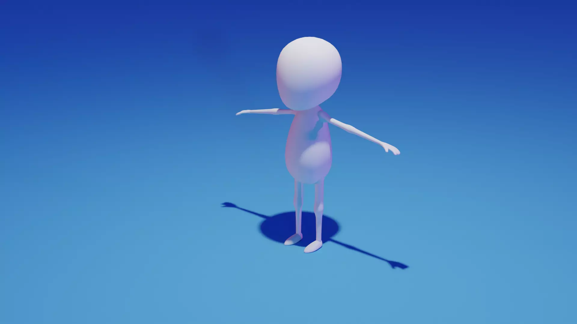 Stickman person Low-poly 3D model_0
