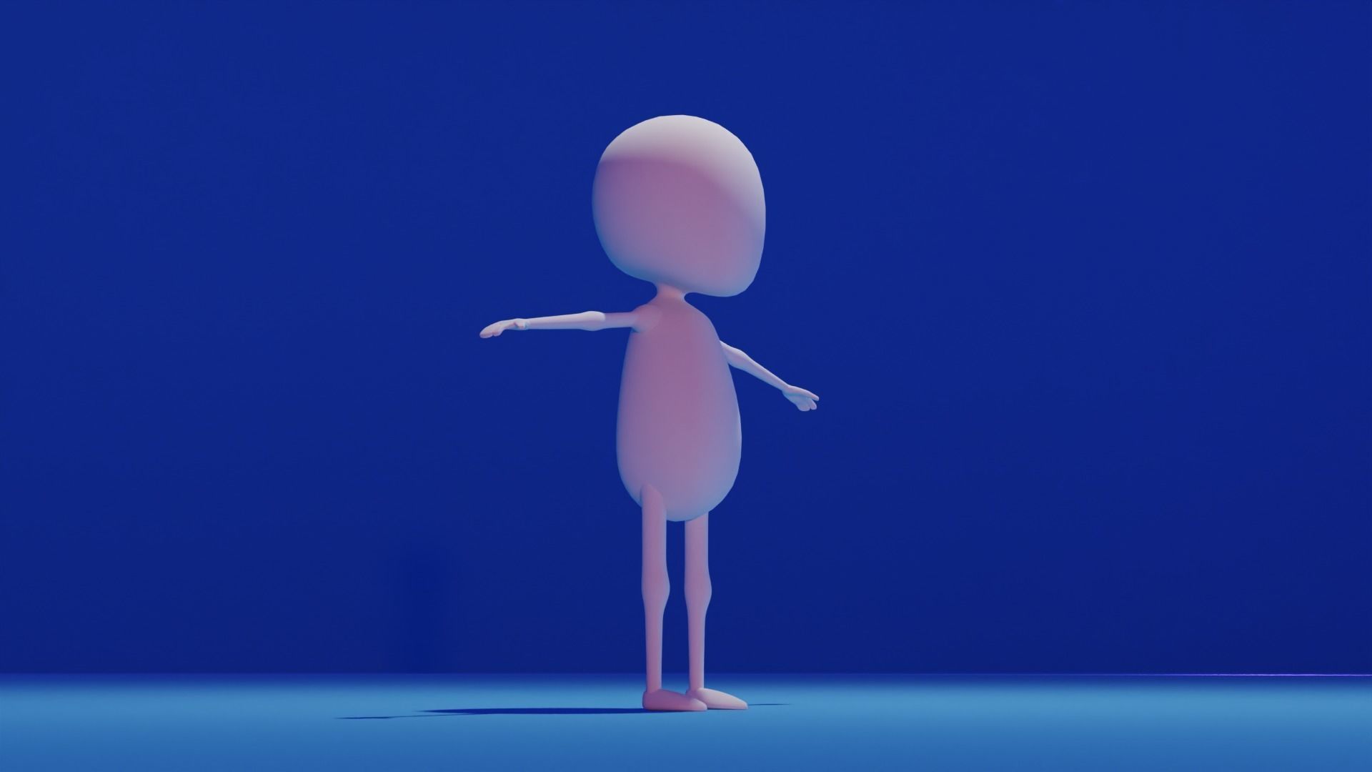 Stickman person Low-poly 3D model_3
